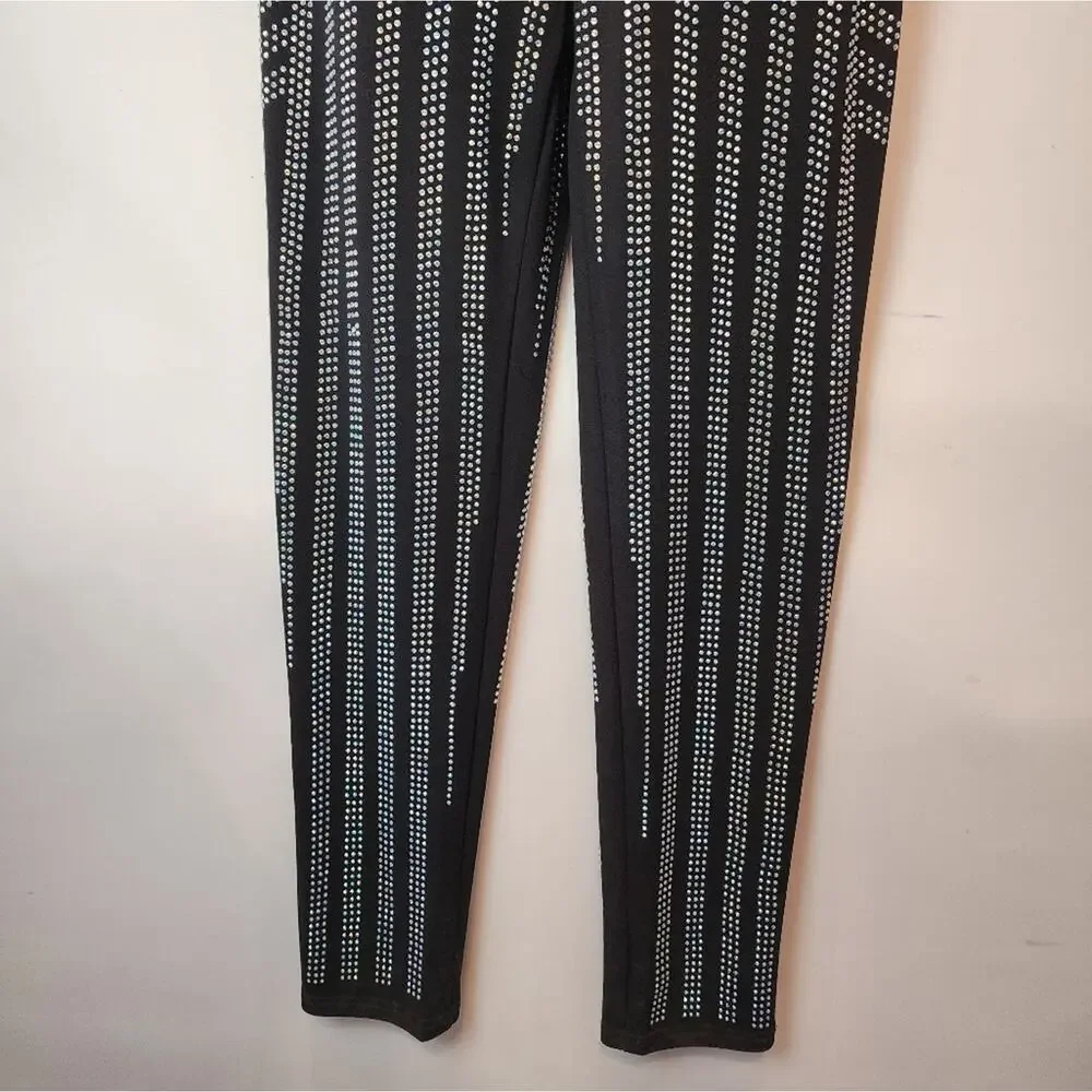 New‎ J. Our Rhinestone Jumpsuit Party Wedding Special Event Black Silver Size M